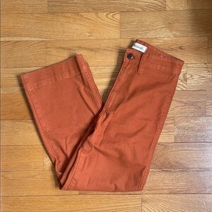 Madewell Women’s Rust Orange Slim Emmett Wide-Leg Crop Pants